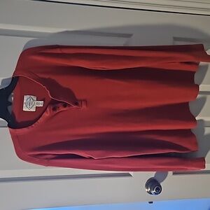 Rust orange long sleeve henley